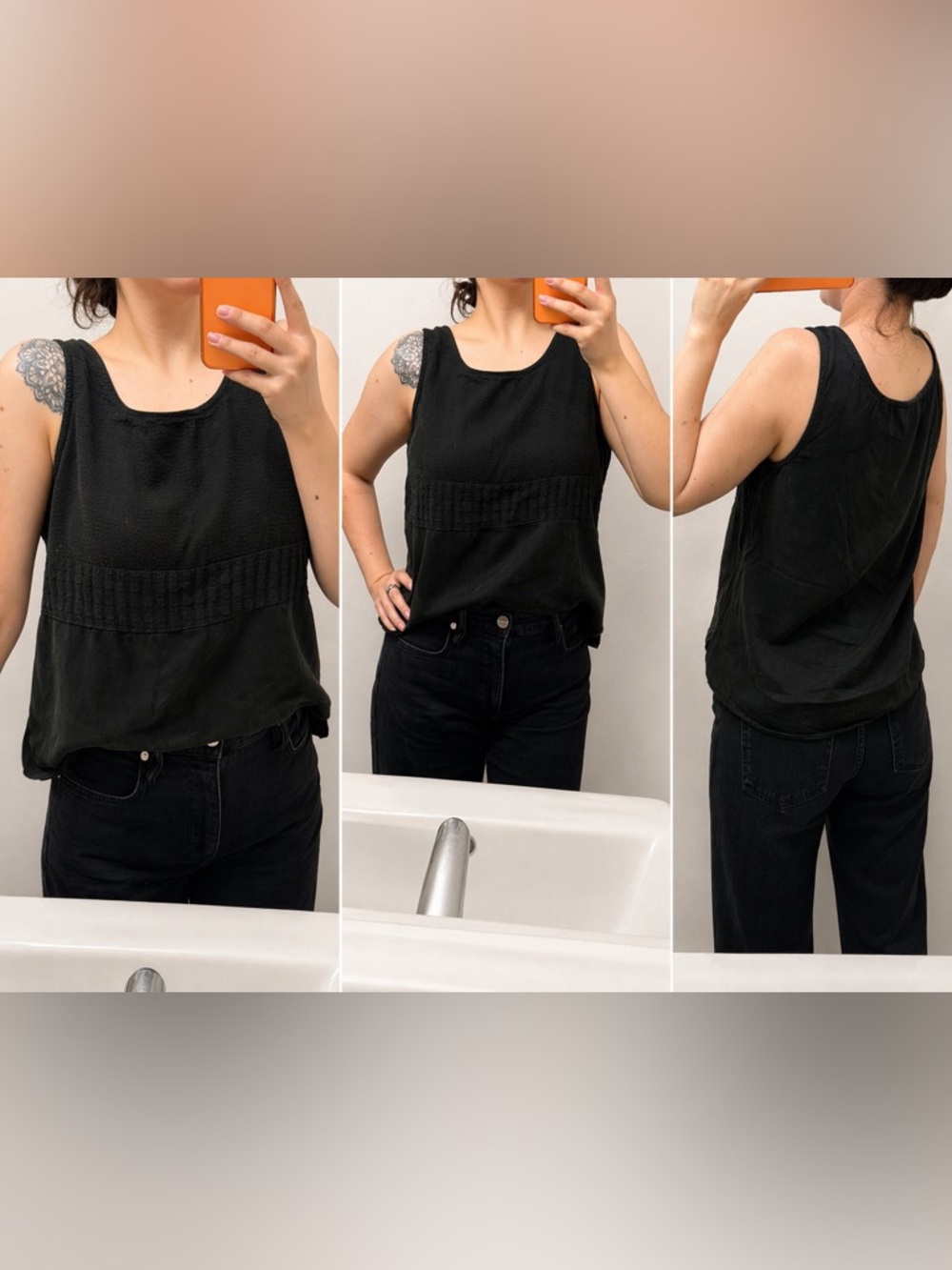 Black tank top size 12